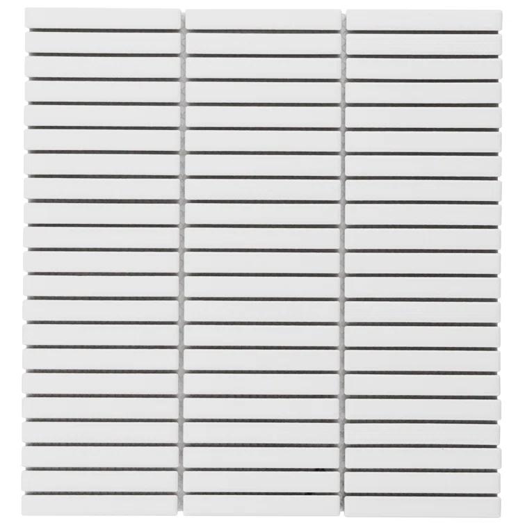 Monogram Stacked 11.19 In. X 11.9 In. Glossy Porcelain Mosaic Floor And Wall Tile (0.92 Sq. Ft. / Each)