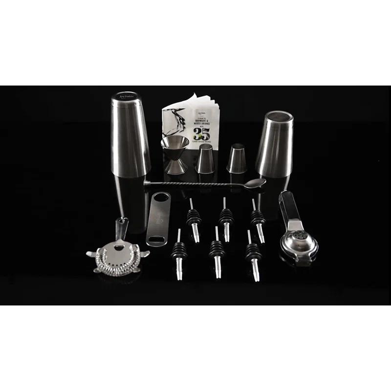 Joytable 16 Piece Stainless Steel Cocktail Shaker Bar Tool Set With Stand