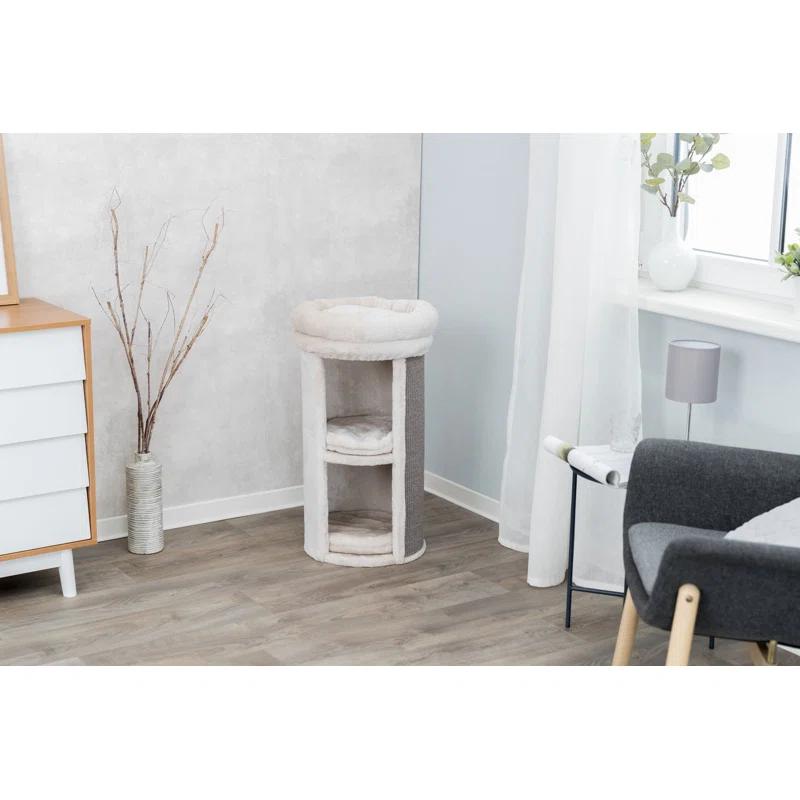 TRIXIE TRIXIE Mexia 29" Cat Tower, 2-Story Cat Condo, Removable Cushions, Cat Bed, Sisal Cat Scratcher, Cat Cube