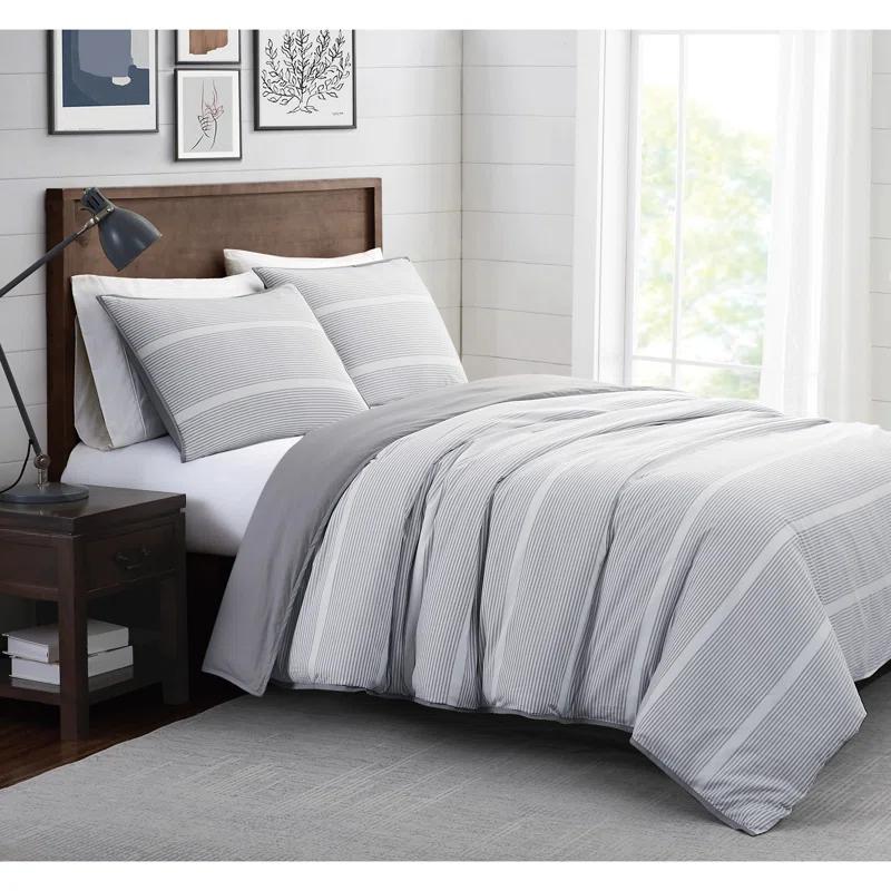 Brooklyn Loom Niari Yarn Dye Stripe Cotton Box Stitch Striped Comforter Set