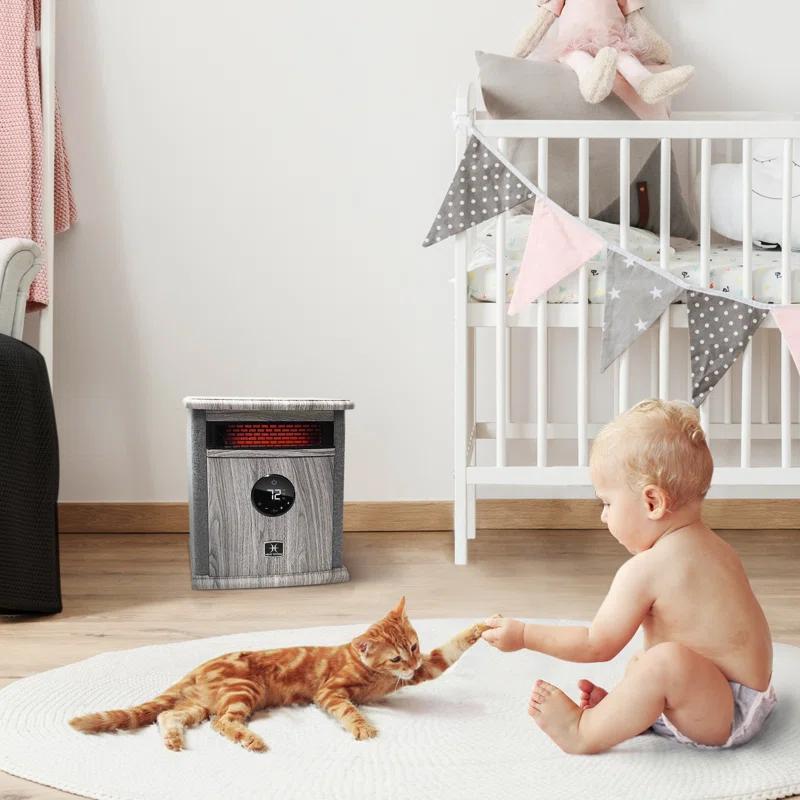 Heat Storm Heat Storm 1500 Watt 5200 BTU Electric High Efficiency Cabinet Space Heater with Adjustable Thermostat , Remote Included and with Digital Display
