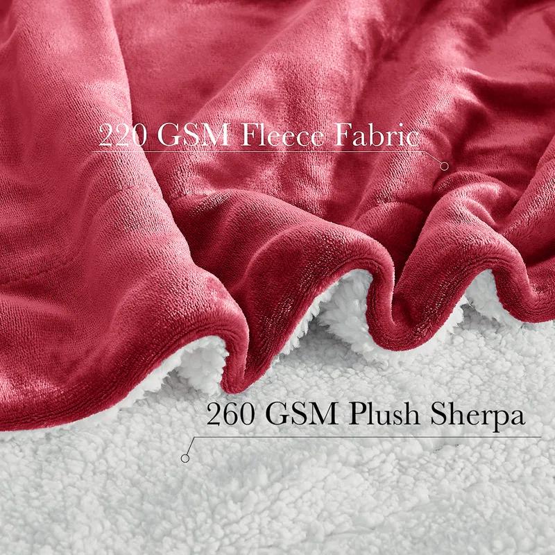 IMPERIAL HOMEWARE LONDON LIMITED Sherpa Fleece Fur Thick Reversible Blanket Throw