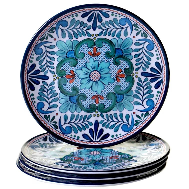 Certified International Talavera Heavy Weight 12 Piece Melamine Dinnerware Set, Service for 4