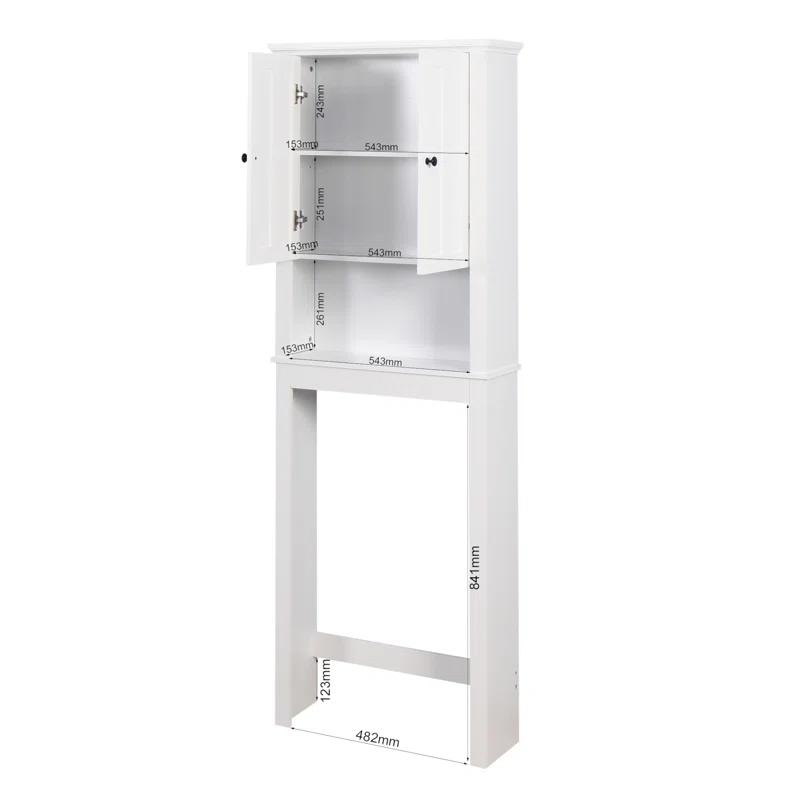 HLILish Bathroom Wooden Storage Cabinet Over-The-Toilet Space Saver With A Adjustable Shelf 23.62X7.72X67.32 Inch