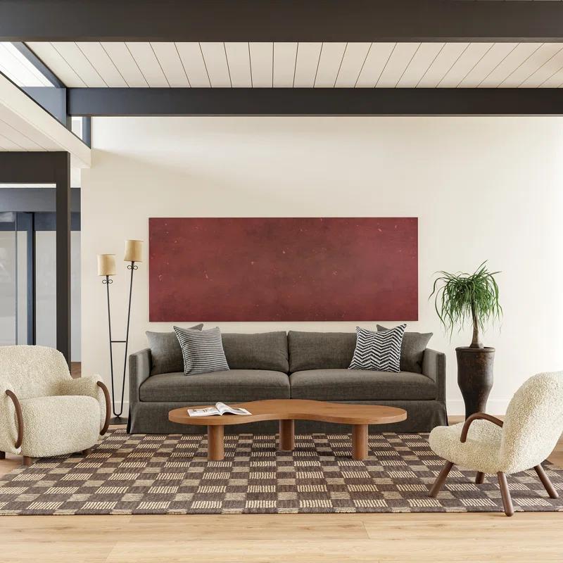 Ebern Designs Quince Checkered Wool Area Rug