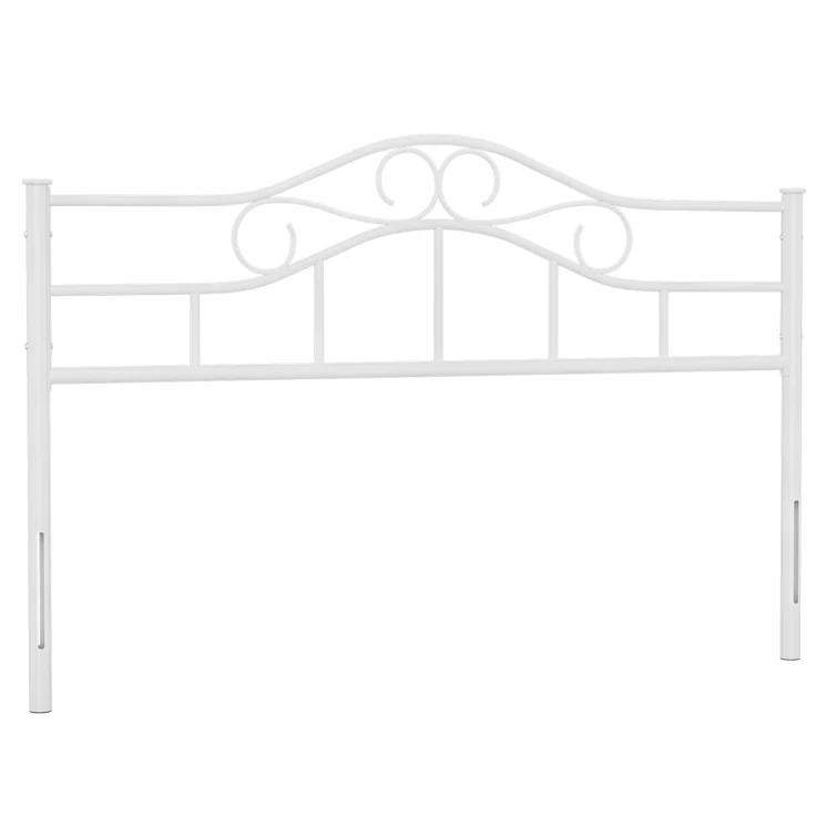 Red Barrel Studio® Anary Metal Headboard, Adjustable Height, Steel Curved Headboard , Farmhouse Scrollwork Design