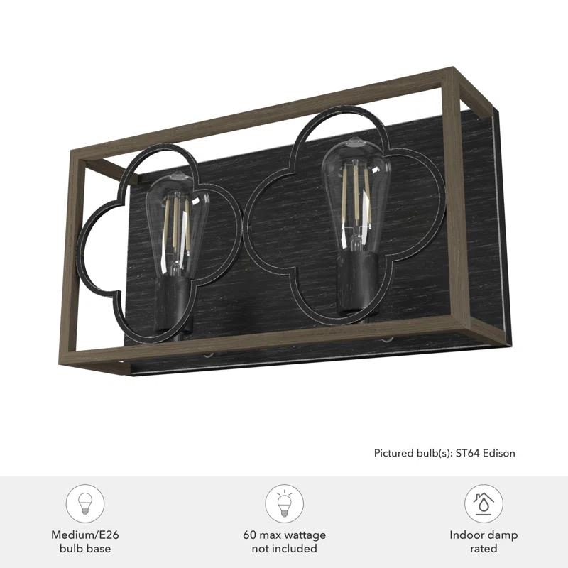 Hunter Fan Gablecrest 2 Light Flush Mount Bathroom Vanity Light Fixture