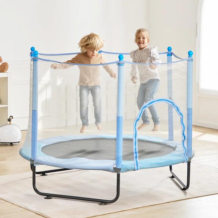 VEVOR 60" Trampoline for Kids Mini Toddler Trampoline with Net Indoor Outdoor