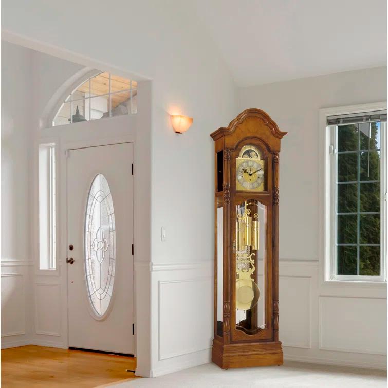 Howard Miller® Primrose 84'' H Solid + Manufactured Wood Grandfather Clock with Adjustable Chime Volume