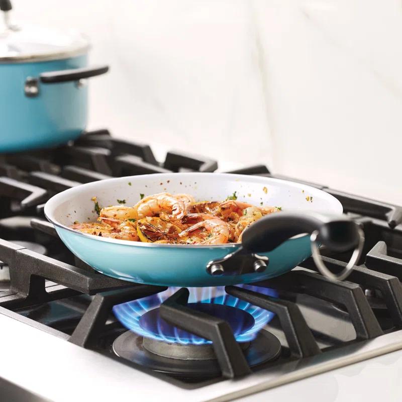 Eco Advantage Ceramic Nonstick Cookware Pots and Pans Set with Cooking Tools, 13 Piece