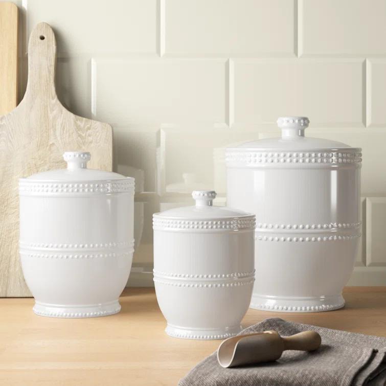 Birch Lane™ Deckard Ceramic / Porcelain Canister - Set of 3