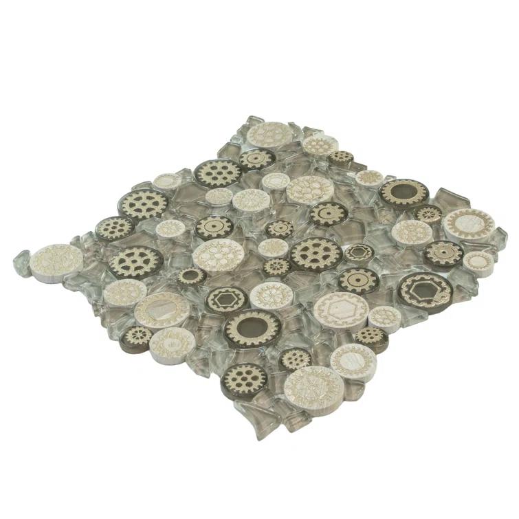 12" x 12" Glass Metal Look Mosaic Wall Tile