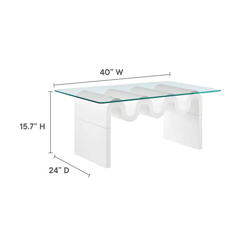 Modway Ondine Glass Top Coffee Table In Spiced Apple