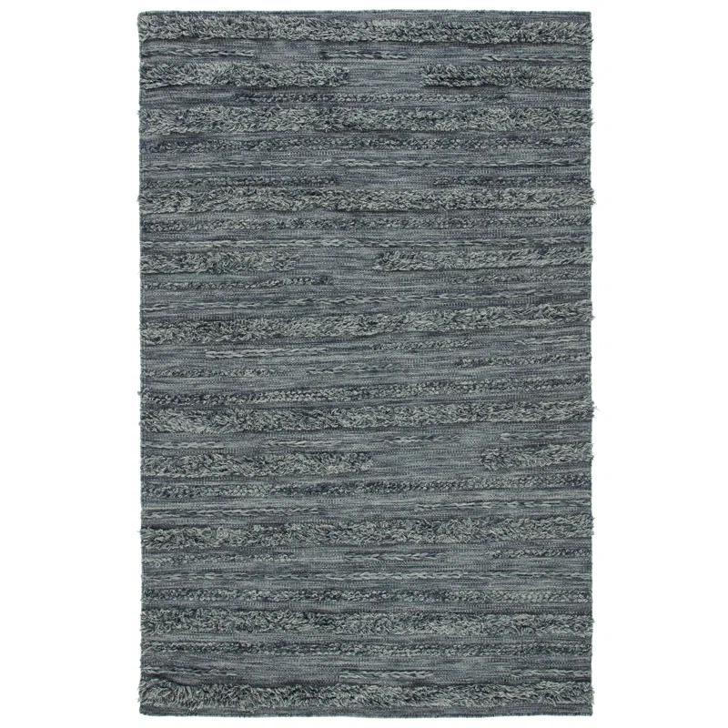 Hartzler Handmade Flatweave Charcoal/Ivory Area Rug