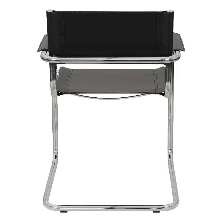 Breuer Chair Company Mart Stam Cantilever Armchair Arm Chair w/ Chrome-Plated Steel Frame (Various Bonded Leather Colors)