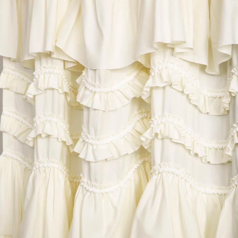 Lush Decor Kemmy Solid Semi-Sheer Single Curtain Panel
