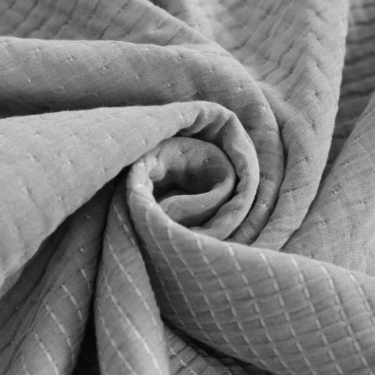 NTBAY 3 Layers Cotton Bed Blanket, Soft Breathable Quilt for Adults, Dot - NTBAY