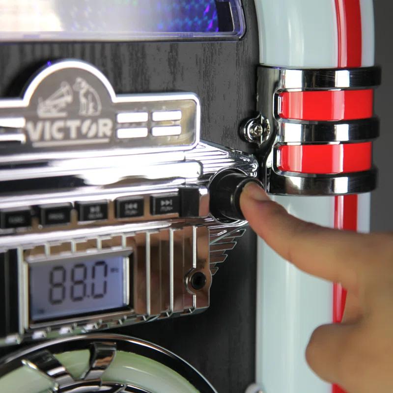 Victor Bluetooth Jukebox Speaker with FM Radio & Multicolor LED Lighting