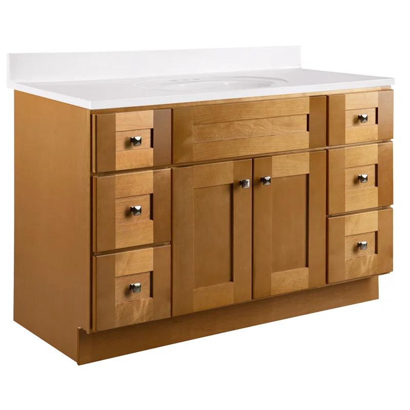 Design House Brookings 48 Inch Bathroom Vanity, Ready to Assemble, Solid Wood, Sherwin Williams – Design House, 599001-
