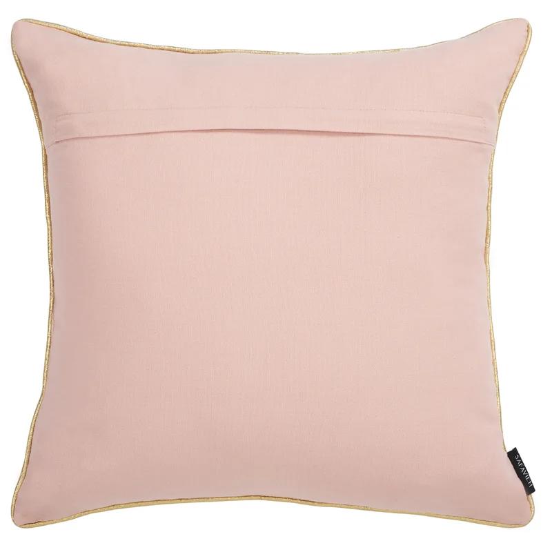 Pink Cotton-Viscose Joy Pillow with Beaded Design