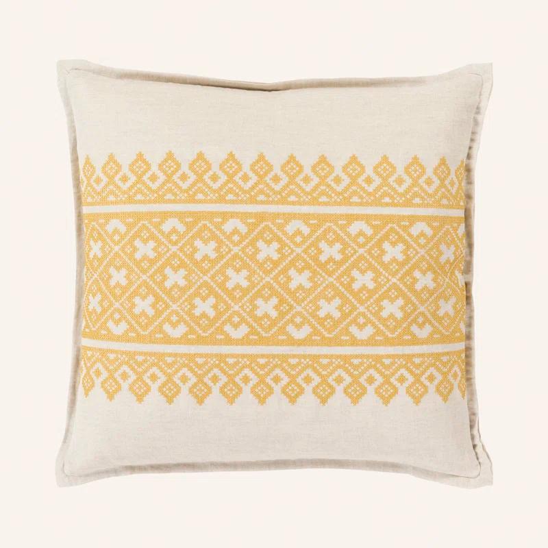 Pentas Geometric Linen Throw Pillow