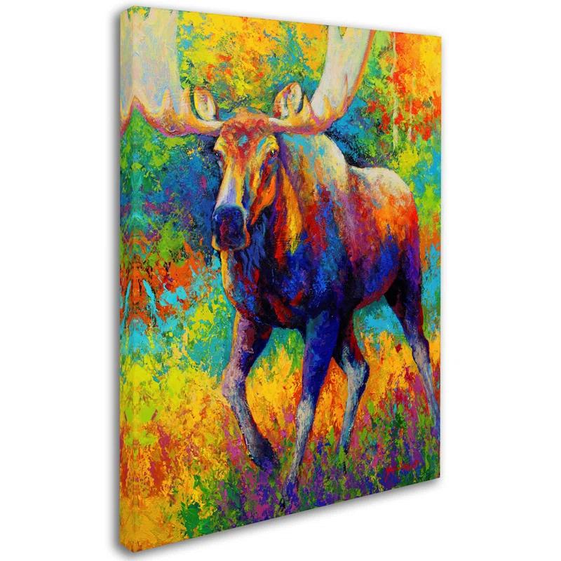 Trademark Fine Art Marion Rose " Bull Moose " by Marion Rose Painting Print
