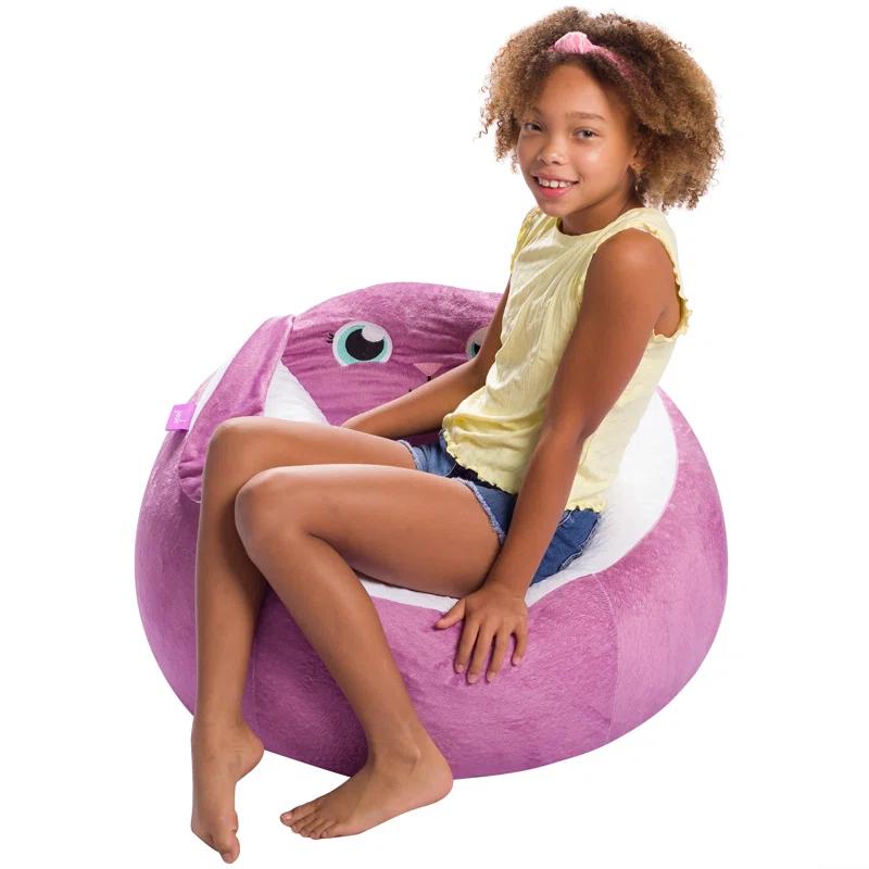 Posh Creations Animal Bean Bag Chair Structured Comfy, Cozy and Soft Filled Kid Bean Bag Lounger Seat for Gaming, Reading and Watching TV, for Children, Multiple Faux Fur Animal Chair Designs