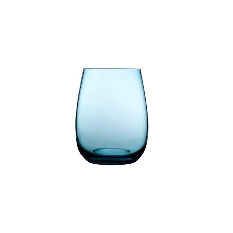 Colored U 15 oz. Lead Free Crystal Drinking Glass