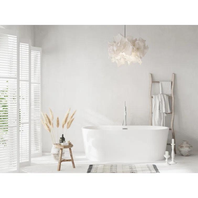 Living District 67 Inch Bathtub in Glossy White with Trim BT30167GW-BNK