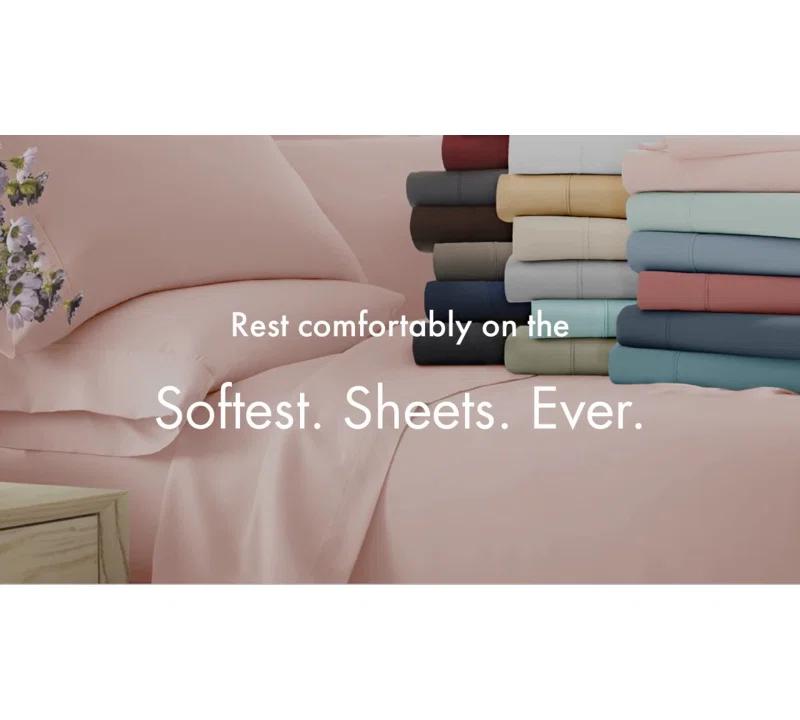IEnjoy Home 4 Piece Sheet Set Patterned Microfiber Ultra Soft Bedding in Floral Dream