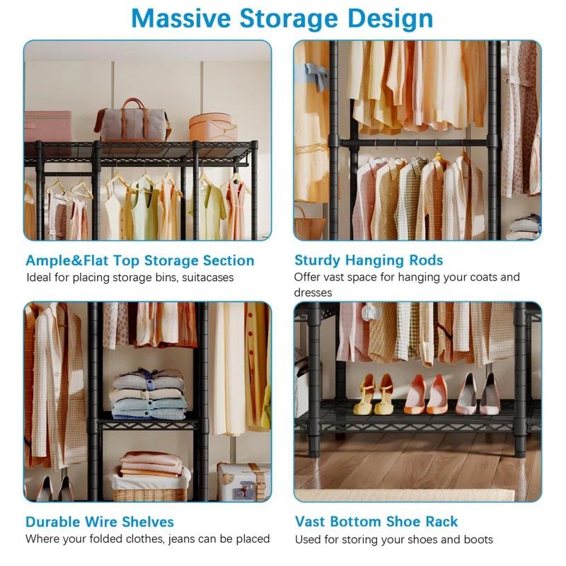 89.8'' Metal Freestanding Garment Rack