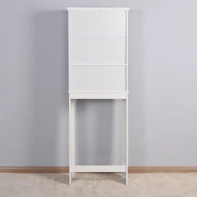 HLILish Bathroom Wooden Storage Cabinet Over-The-Toilet Space Saver With A Adjustable Shelf 23.62X7.72X67.32 Inch