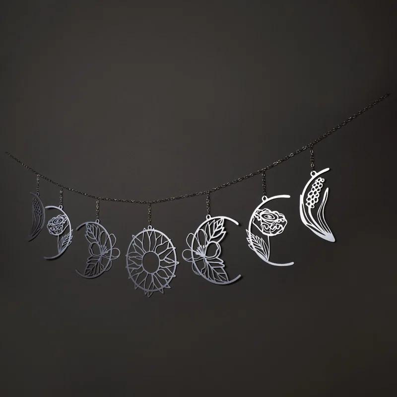 Floral Moon Phases Metal Wall Decor