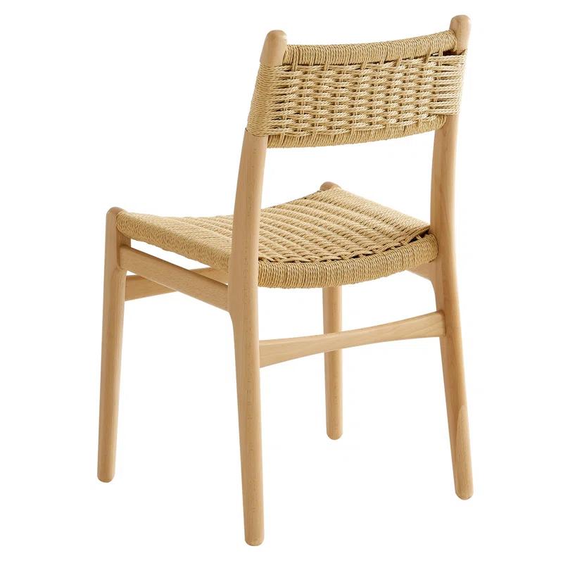 Modway Wynn Rope And Wood Dining Side Chairs Set Of 2