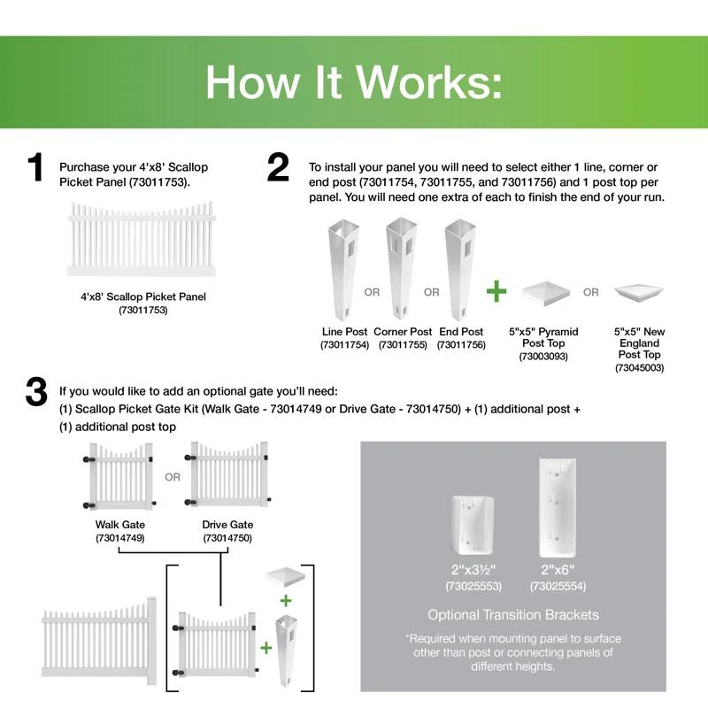 Barrette Outdoor Living Scallop Picket Gate