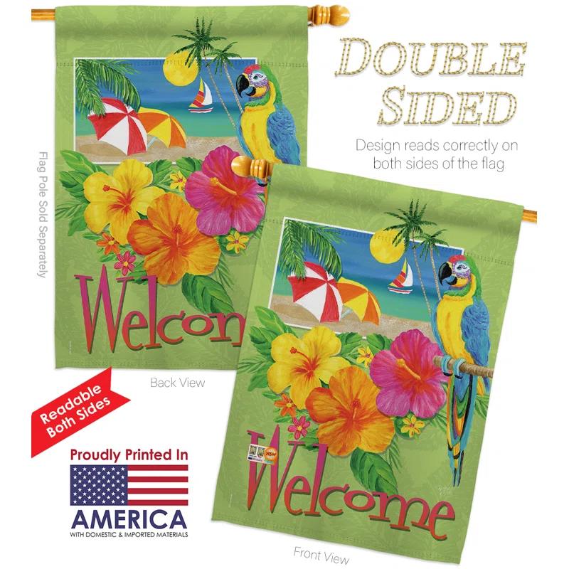 Breeze Decor Double Sided 40.00'' H x 28.00'' W Polyester Flag Set