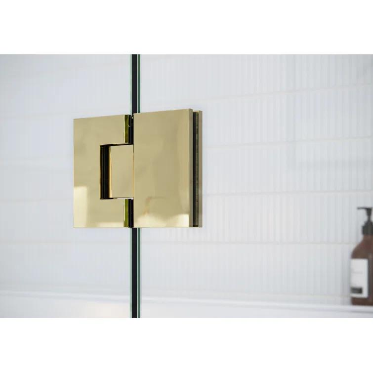Polished Brass 46.75" x 78" Frameless Glass Shower Door