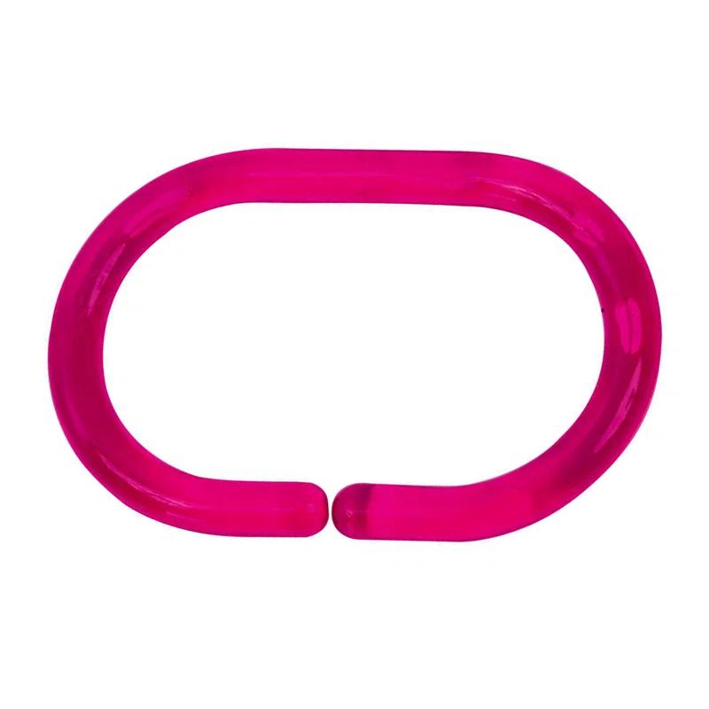 Evideco Solid Plastic Shower Curtain Hooks Rings (Set of 12)