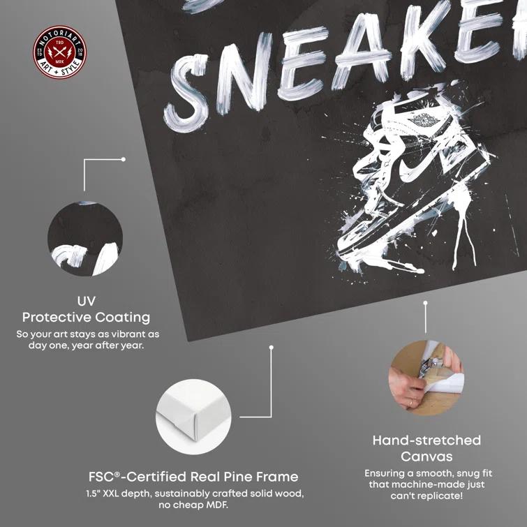 Notori Art Notoriart Buy The Sneakers Framed Sneaker 1 Piece Canvas Wall Art