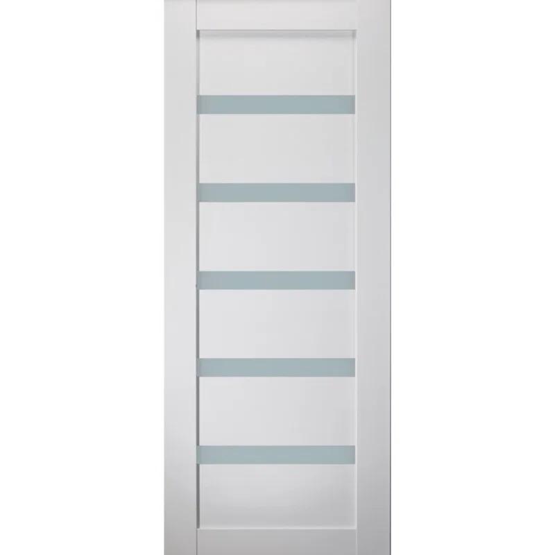 Stile Doors 80'' Solid + Manufactured Wood Glass Prehung Door