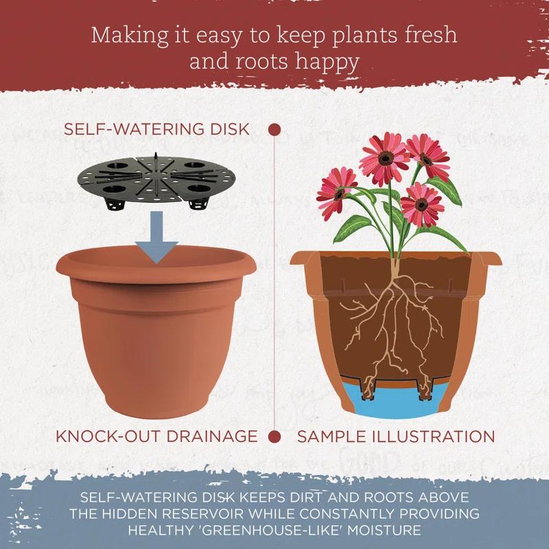 Bloem Ariana Traditional Self-Watering Indoor/Outdoor Pot Planter