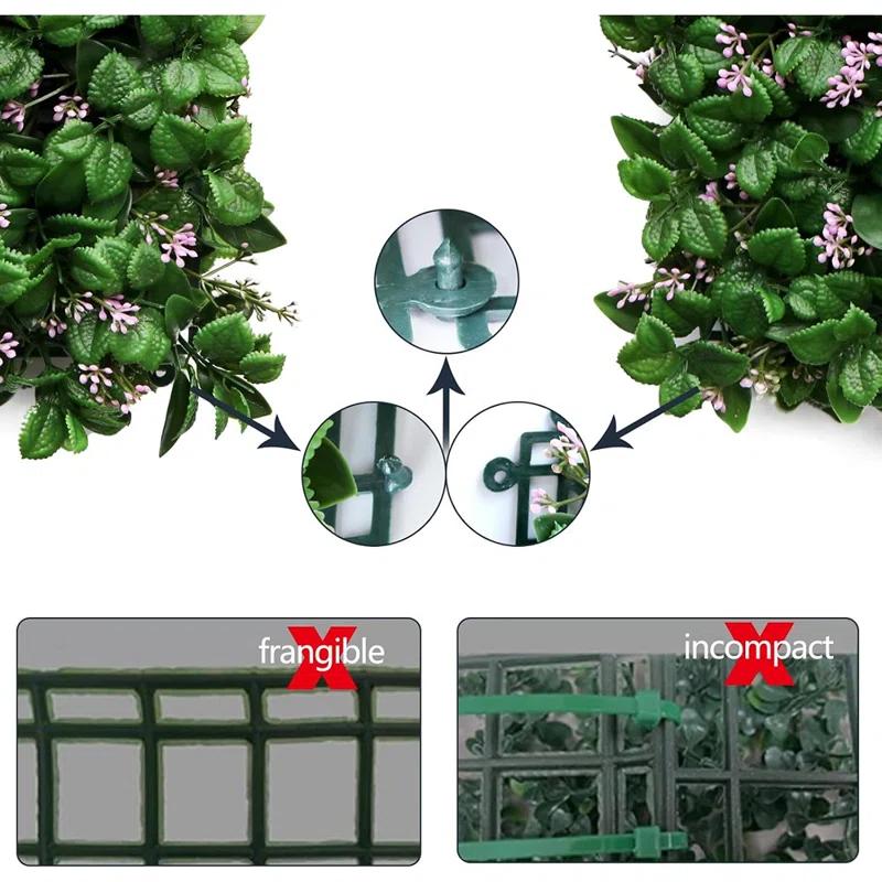 MAXAYA Artificial Hedge Wall Panels,8Pcs10"X10"Greenery Wall Backdrop,P...