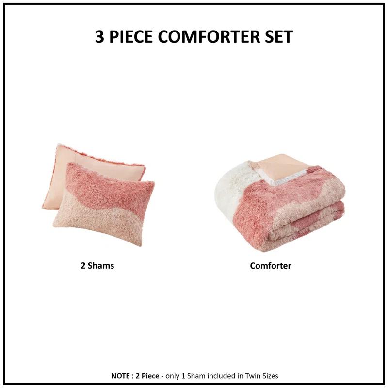 Intelligent Design Ombre Shaggy Faux Fur Comforter Set