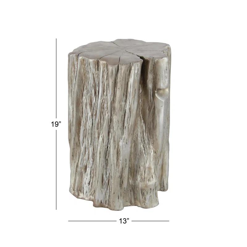 Union Rustic Vezina Fiberglass Tree Trunk Side End Accent Table