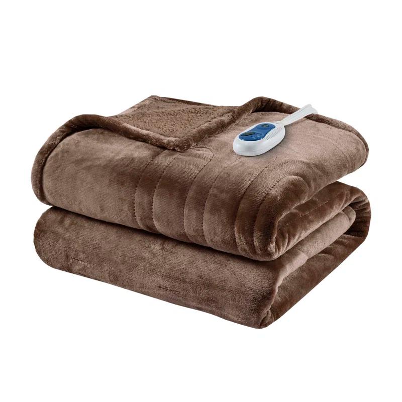 Beautyrest Beautyrest Heated Microlight to Berber Throw