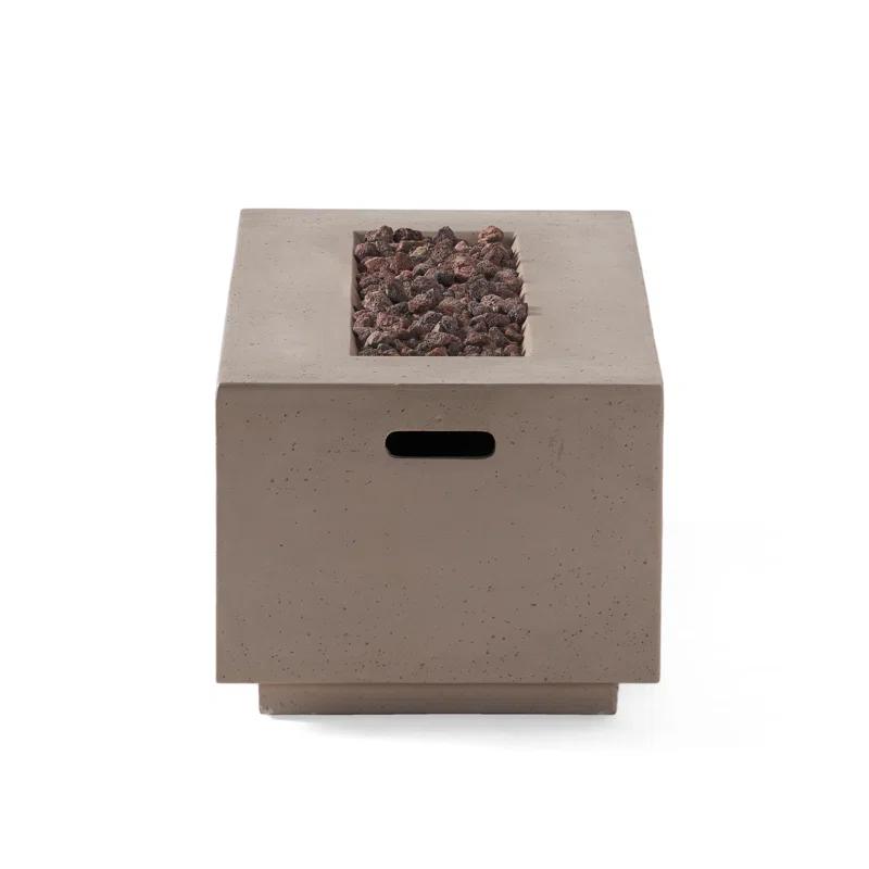 Latitude Run® Caelan Rectangle Lightweight Concrete/MGO Propane Smokeless Fire Pit Table