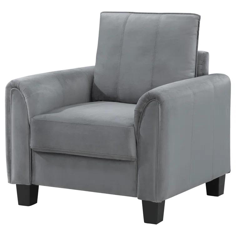 Hokku Designs Exceptional Quality - Hodierne Upholstered Rolled Arm Accent Chair Grey