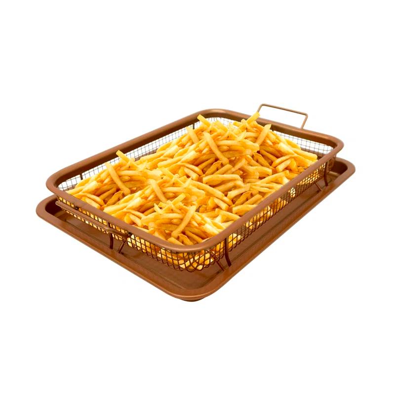 Gotham Steel Nonstick Air Fryer Tray for Oven with Recipe Book - 16" x 12"
