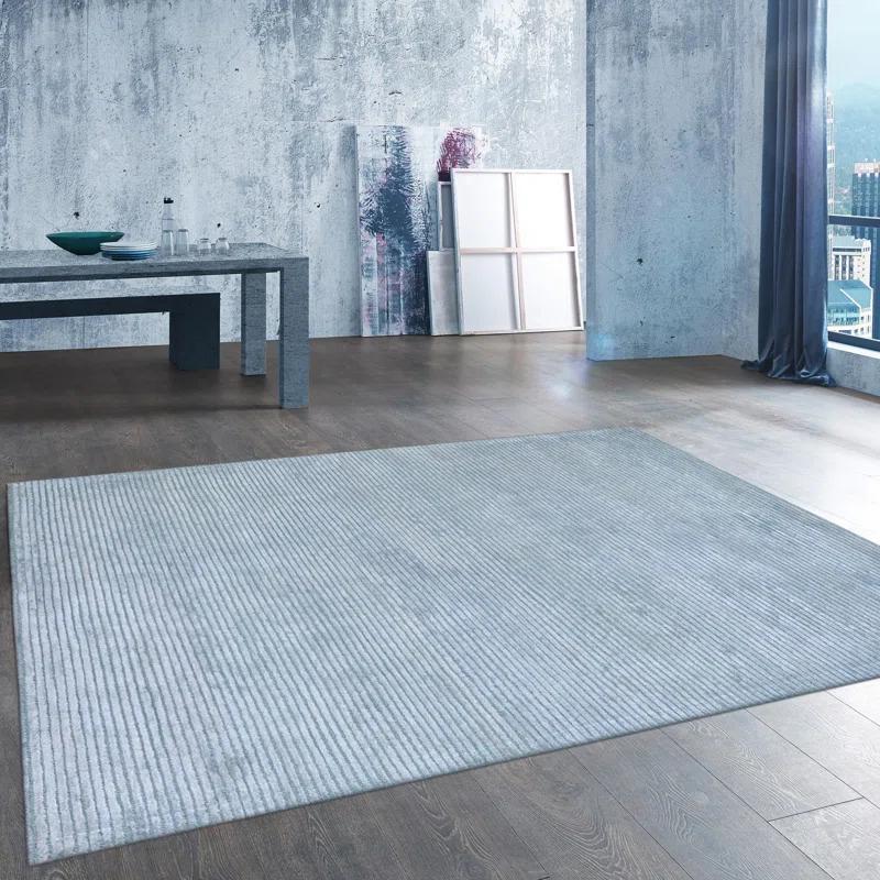 Pasargad Edgy Tufted Wool/Synthetic Blue Area Rug | Wayfair