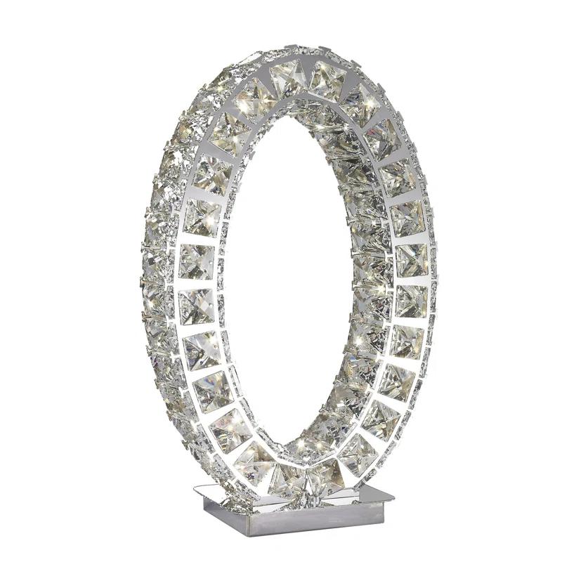 Everly Quinn Everly Quinn Oval Crystal Extravaganza 17.5" Table Lamp // Led Strip